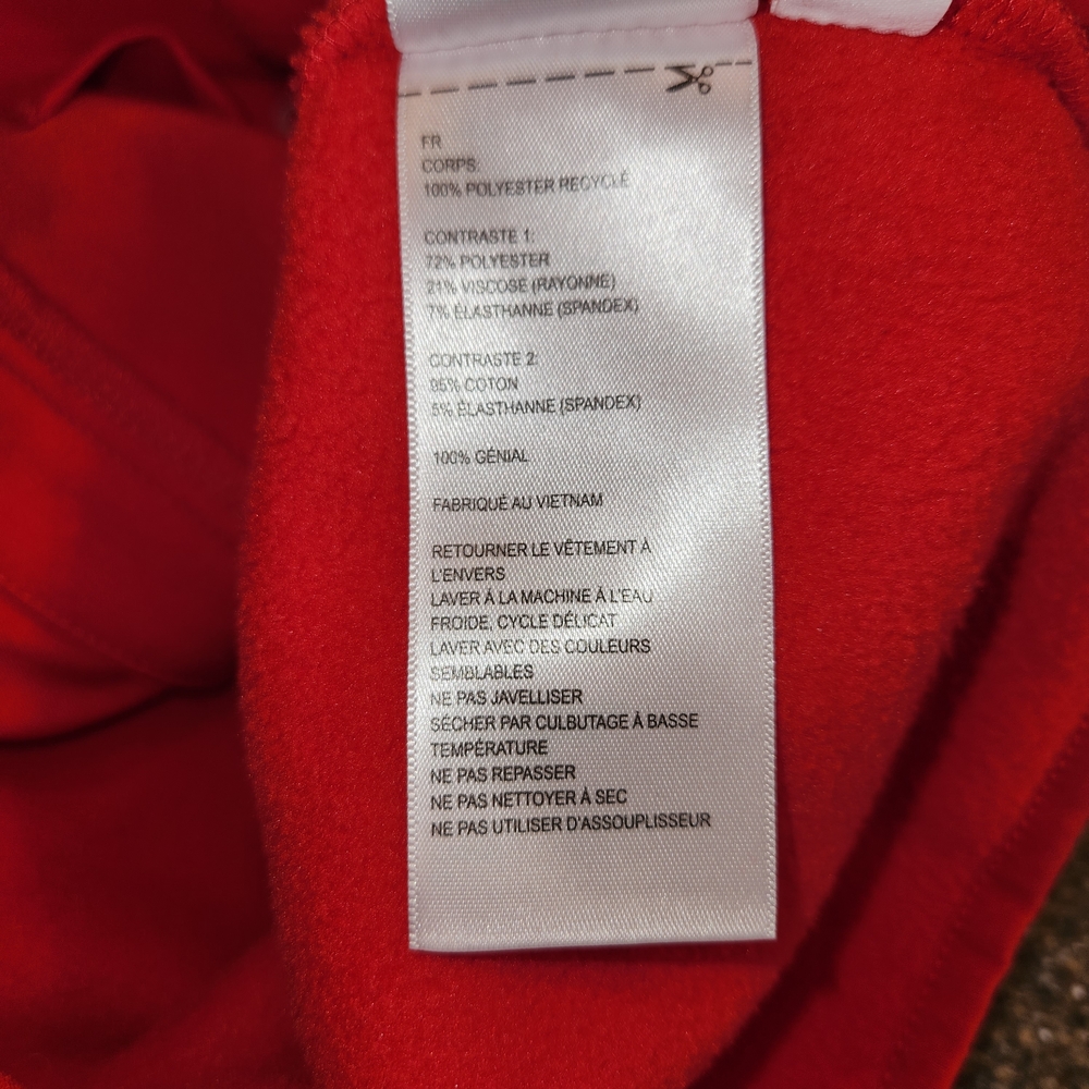 FIGS Vibrant Red On Shift Full Zip Fleece Jacket Size M 7 Pockets Mock Neck Soft - Picture 16 of 16
